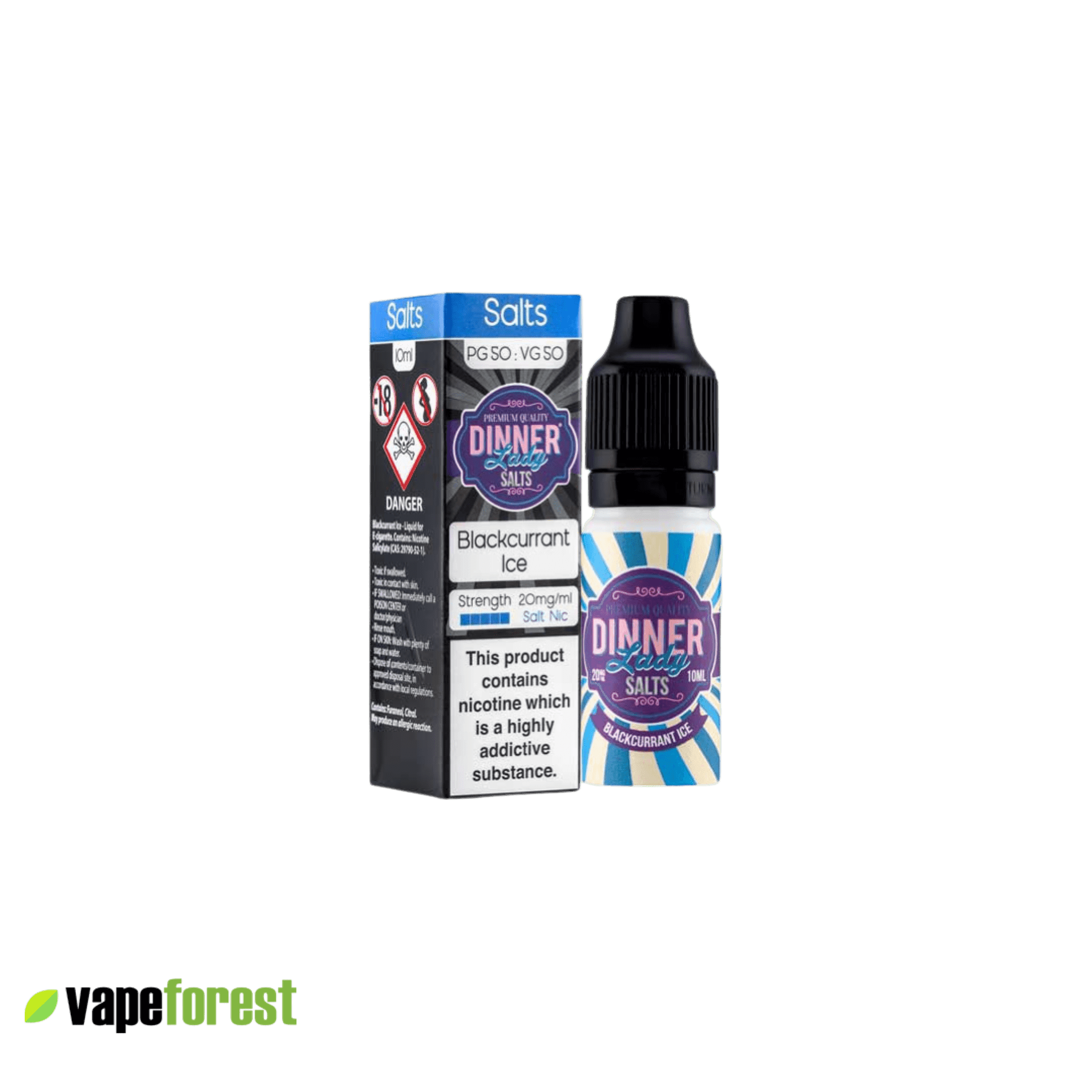 Dinner Lady   Nic Salts E-Liquid   Blackcurrant Ice - E-Liquids