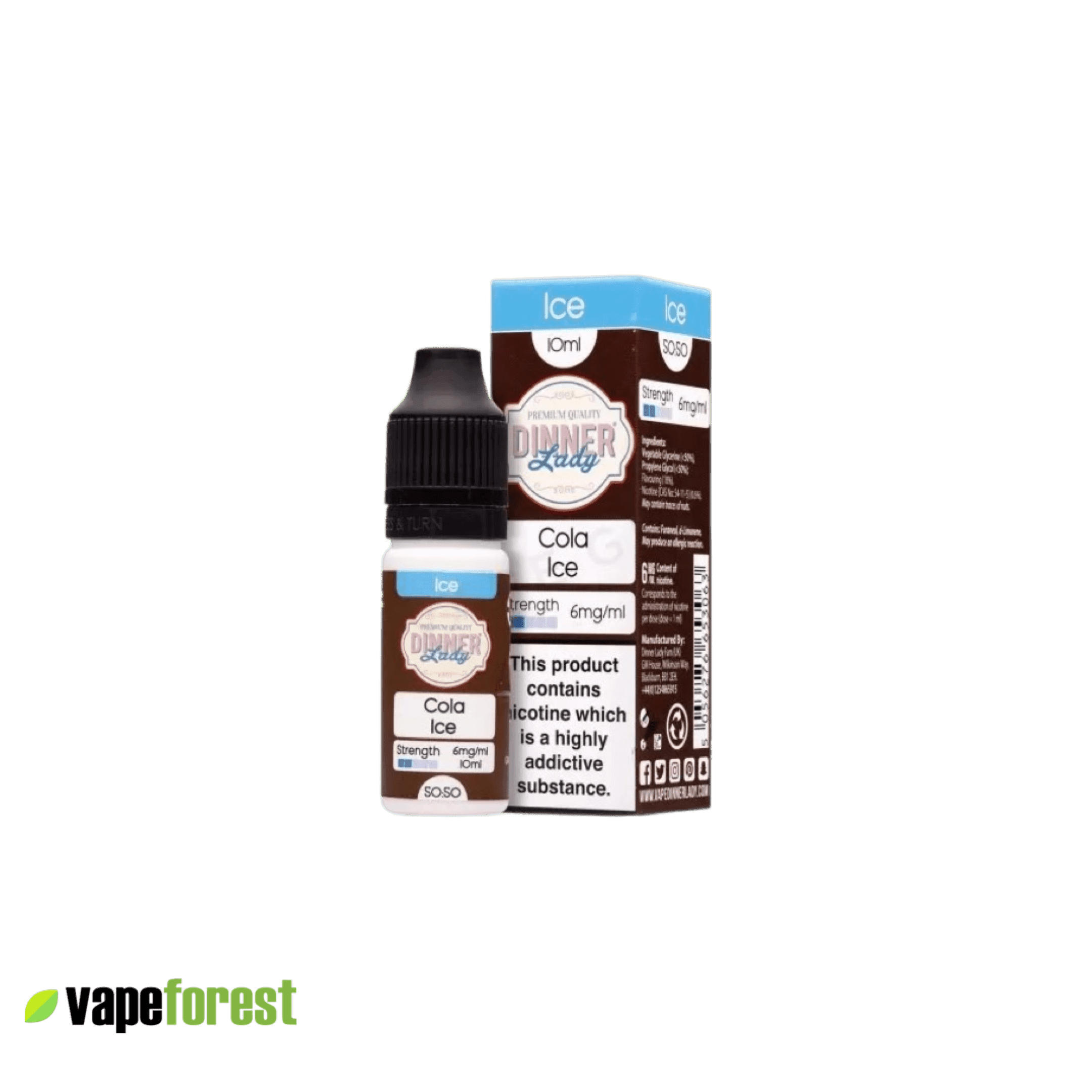 Dinner Lady   50 50 E-Liquid   Cola Ice - 10ml E-Liquid