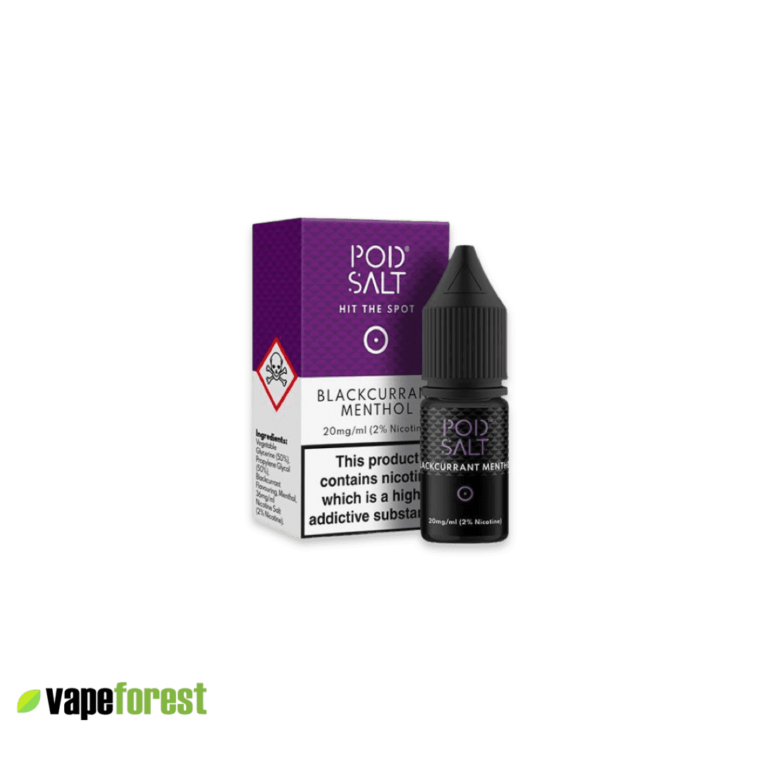 Blackcurrant Menthol   Pod Salt   Nic Salt E-Liquid - 10ml E-Liquid