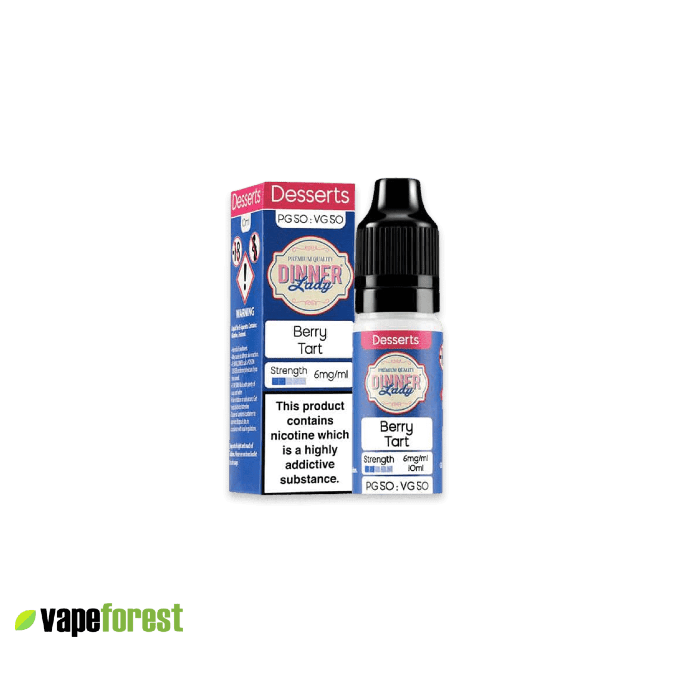 Dinner Lady   50 50 E-Liquid   Berry Tart - 10ml E-Liquid
