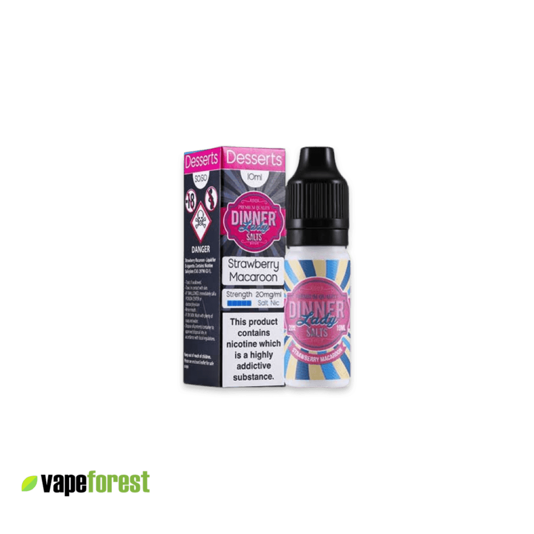 Dinner Lady   Nic Salts E-Liquid   Strawberry Macaroon - 10mg E-Liquid