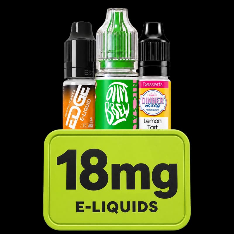 18mg e-liquid bottles