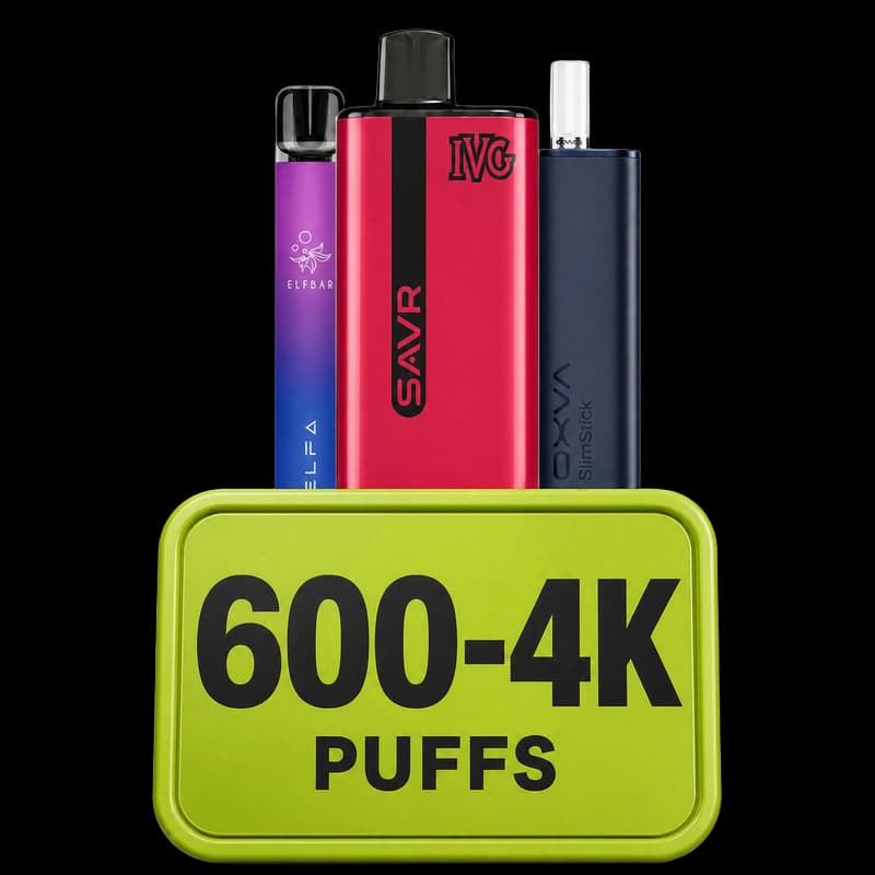 600 to 4000 puffs vape kits