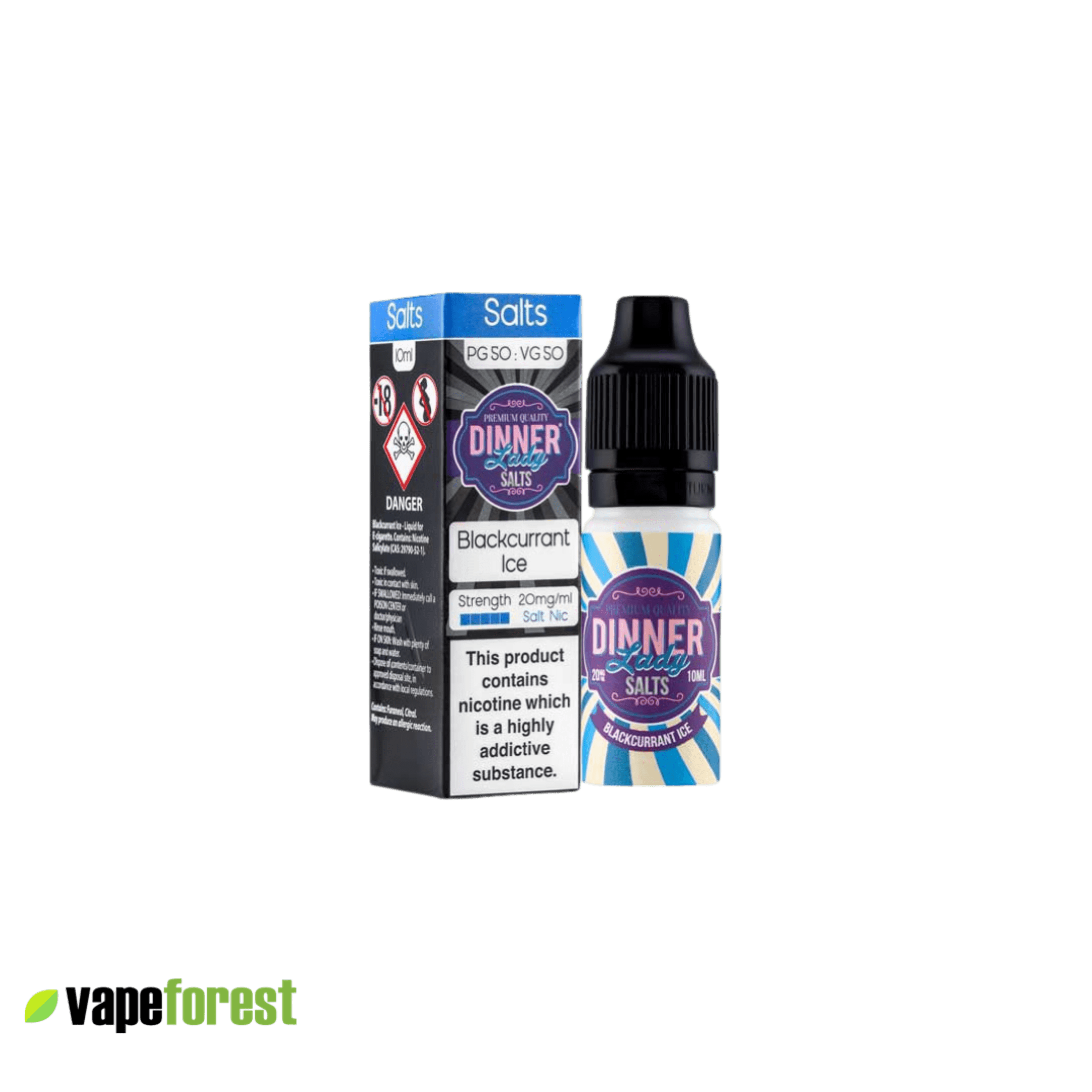 Dinner Lady Nic Salts Blackcurrant ice Flavour
