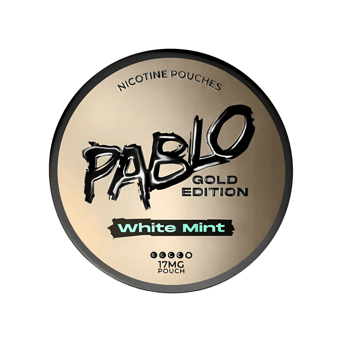 Pablo Gold Edition White Mint Nicotine Pouches tin, 17mg slim pouches