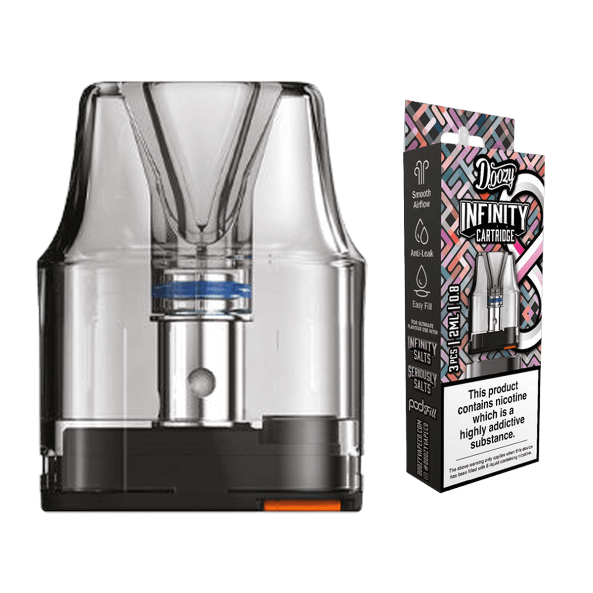Doozy Infinity Replacement Pods 0.8 ohm three pack with retail box