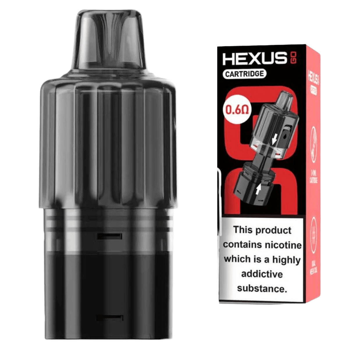 Hexus Go Replacement Pod with 0.6 Ohm dual mesh coil and retail box