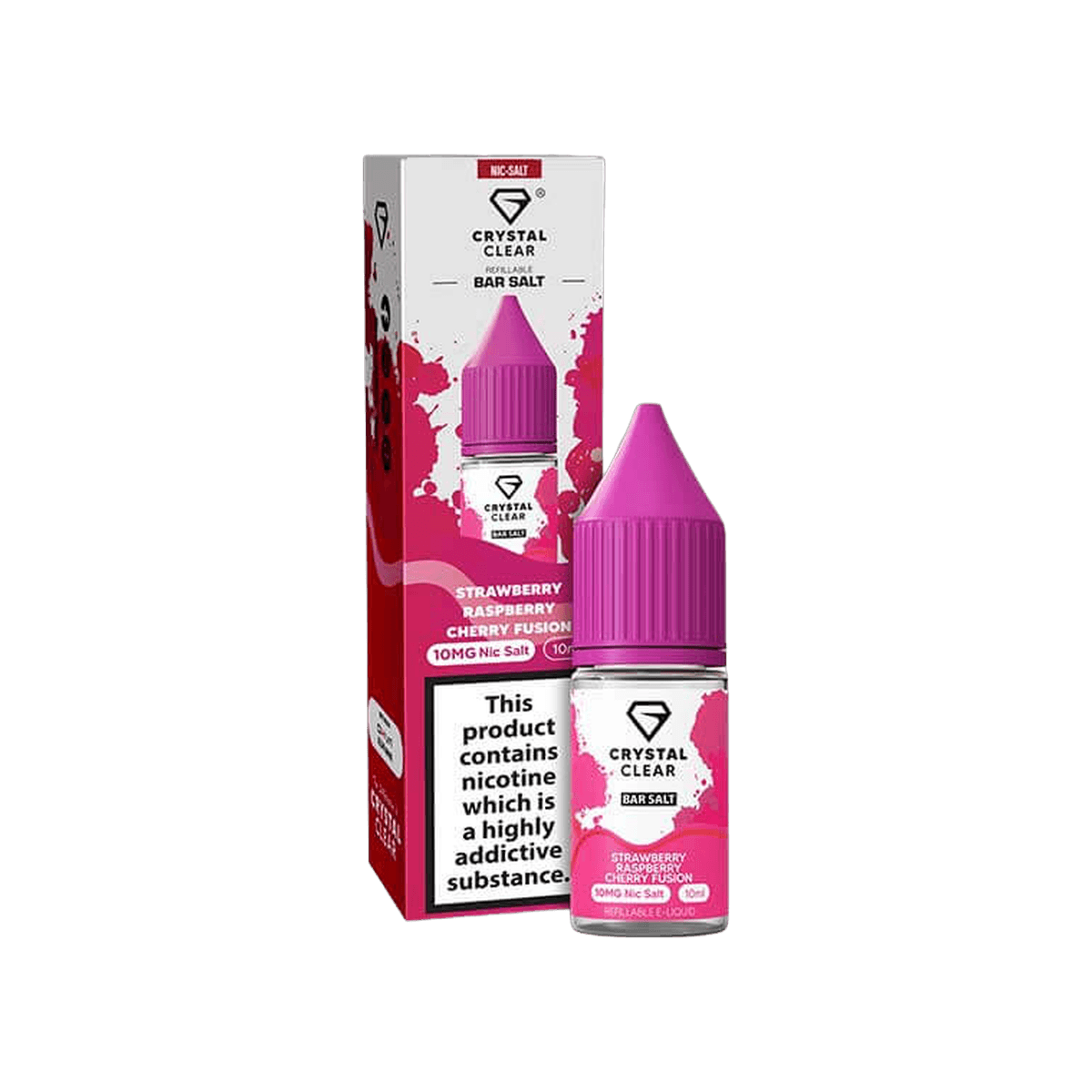 Strawberry Raspberry Cherry Fusion Nic Salt E-Liquid by Crystal Clear