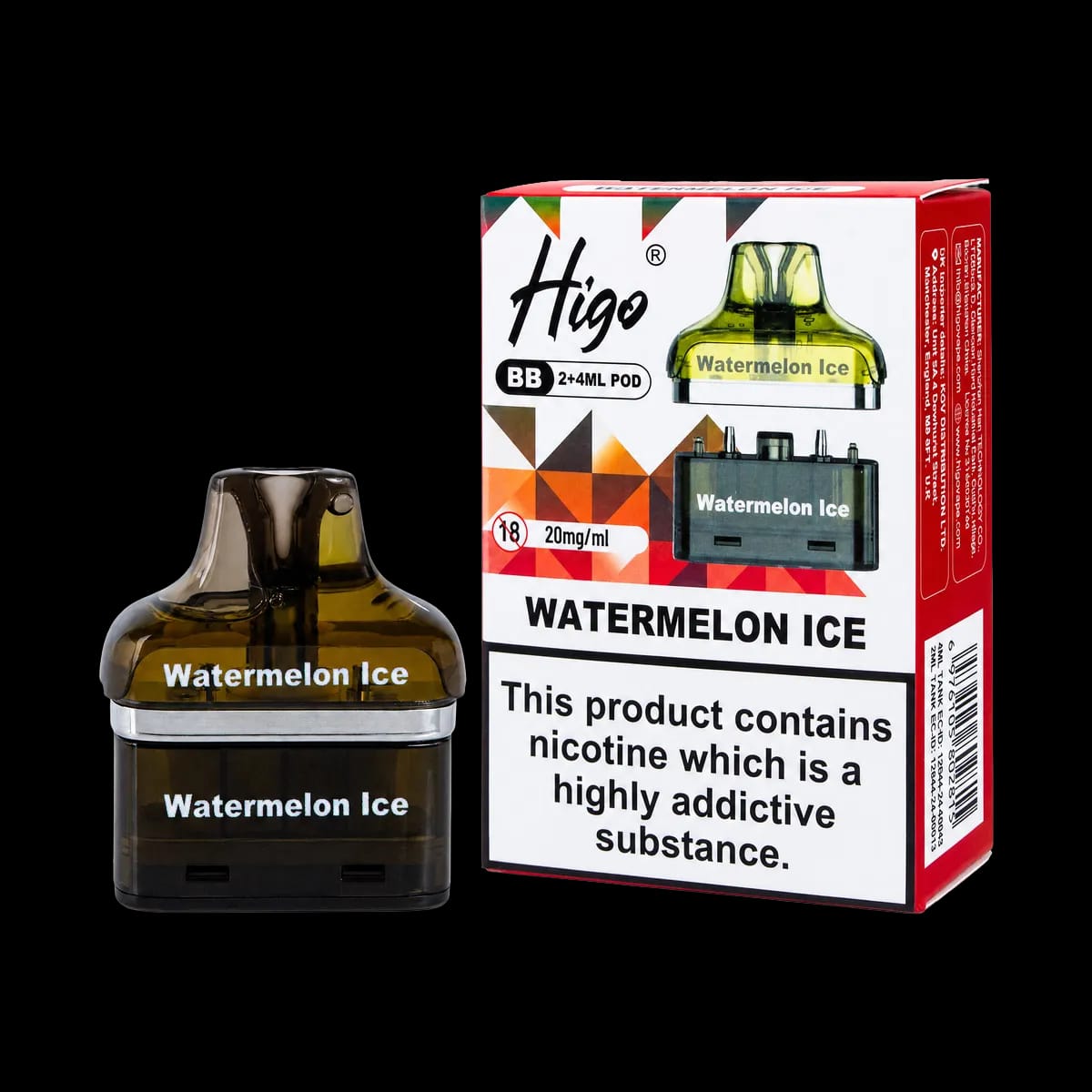 Higo BB 4000 Watermelon Ice refill pod with its retail pack