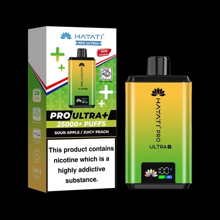 Hayati Pro Ultra Plus 25000 - Sour Apple - Juicy Peach