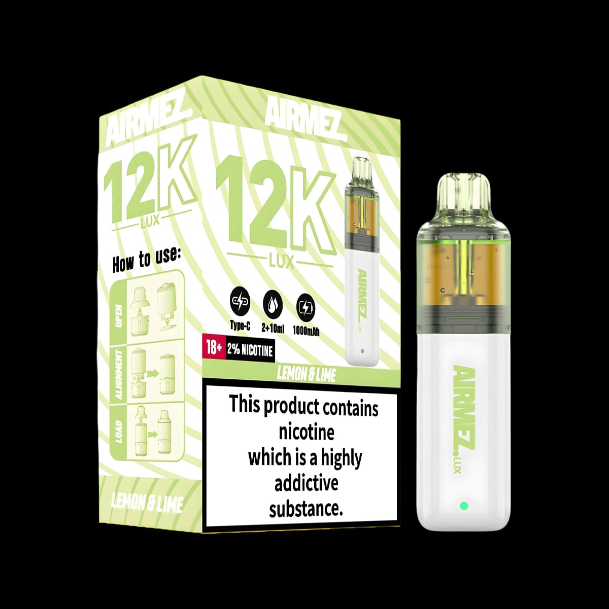 Airmez 12k Prefilled Vape Kit - Lemon Lime