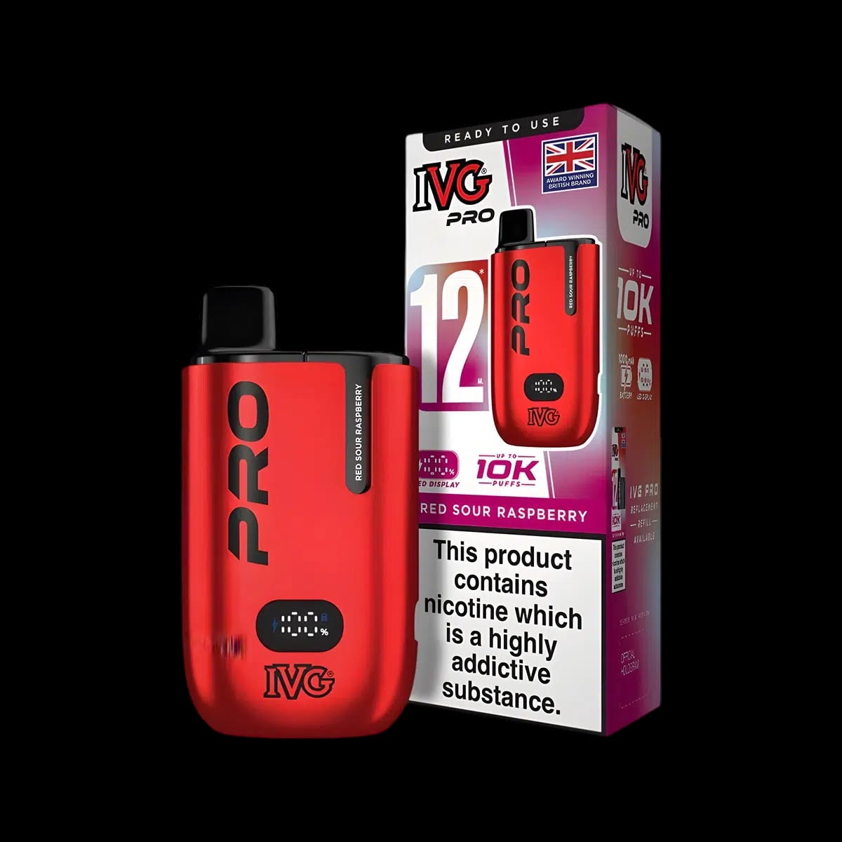 Red Sour Raspberry-IVG Pro 12 Vape Kit