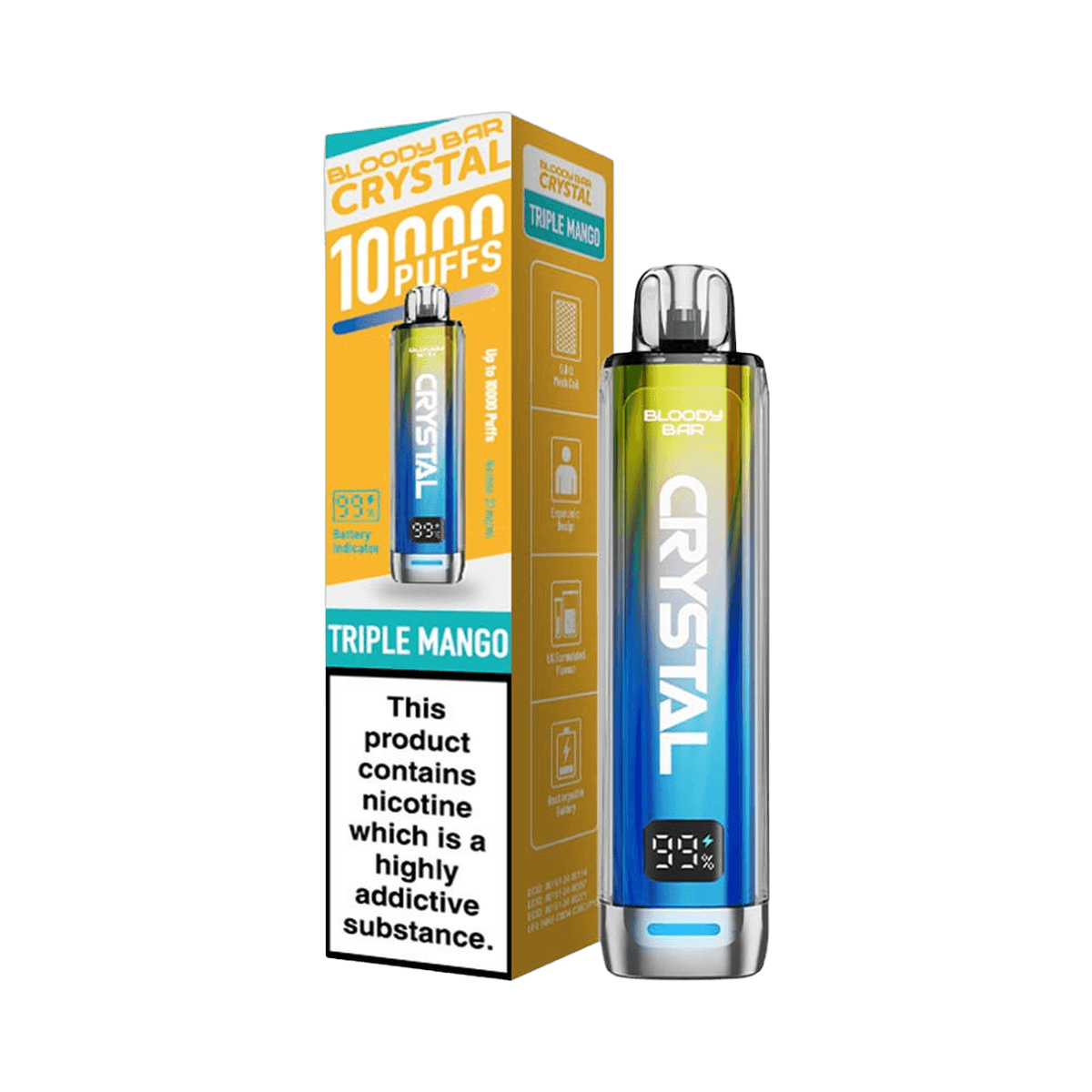 Bloody Bar Crystal 10K Prefilled Pod Kit - Triple Mango - Beginner Vape Kits