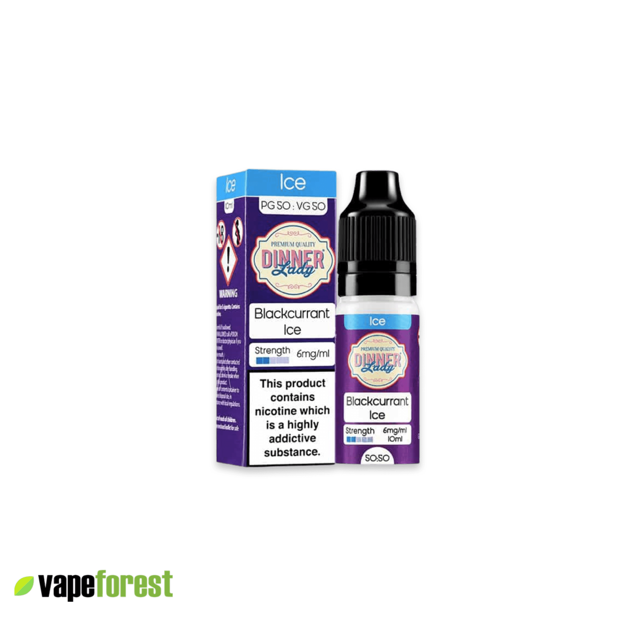 Dinner Lady 50/50 E-Liquid Blackcurrant Ice Flavour