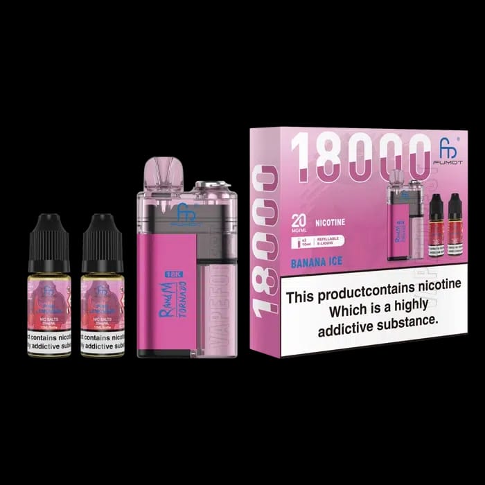 Fumot RandM Tornado 18k Disposable Vape Banana Ice