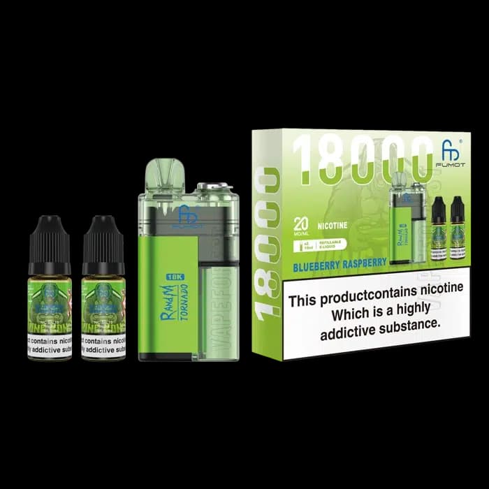 Fumot RandM Tornado 18k Disposable Vape Bluberry Raspberry