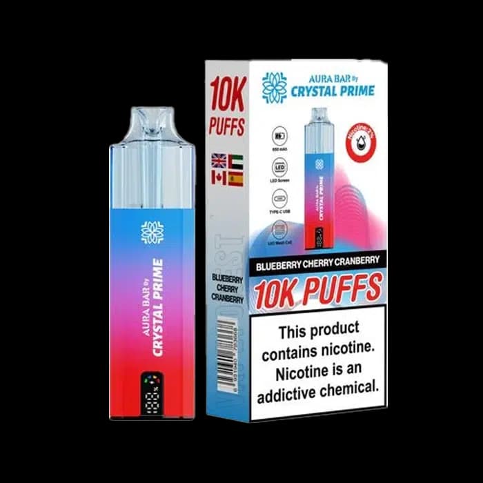 Crystal Prime 10000 Disposable Vape Kit Blueberry Cherry Cranberry