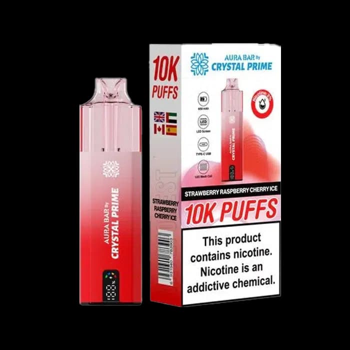 Crystal Prime 10000 Disposable Vape Kit Strawberry Raspberry Cherry Ice
