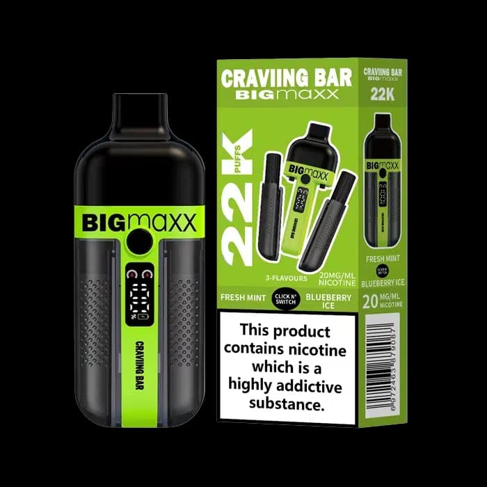 Craving Bar Big Maxx 22K Disposable Pod Kit - Fresh Mint-Blueberry Ice