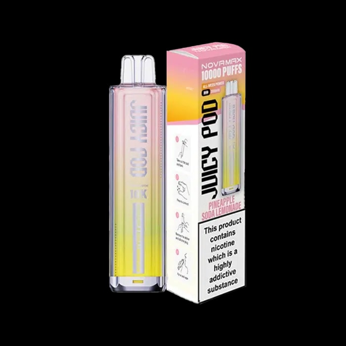 Juicy Pod NovaMax 10K Rechargeable Pod Kit - Pineapple Soda Lemonade - Disposable Vapes