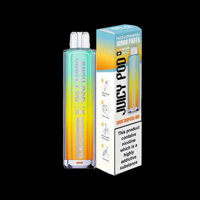 Juicy Pod NovaMax 10K Rechargeable Pod Kit - Sour Tropical Mix - Disposable Vapes