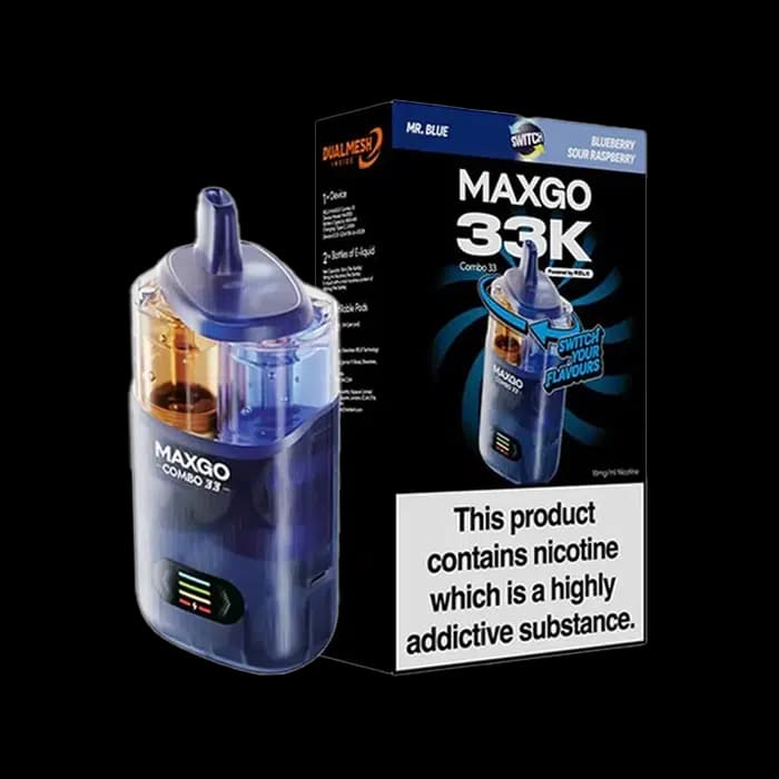 RELX Maxgo Combo 33K Dual Flavour Disposable Vape Kit - Mr Blue - Bluberry Sour Raspberry