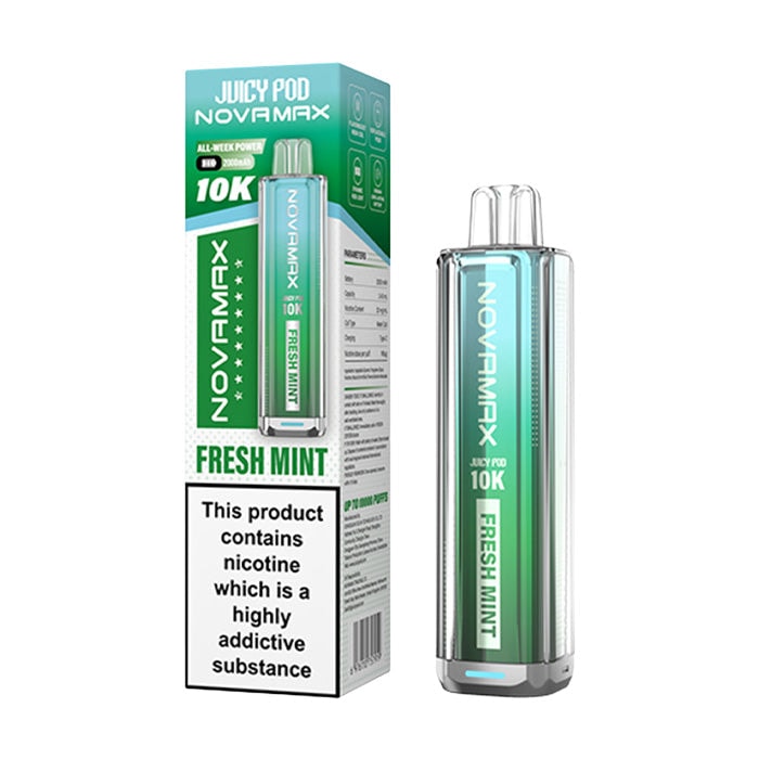 Juicy Pod NovaMax 10K Rechargeable Pod Kit - Fresh Mint - Disposable Vapes