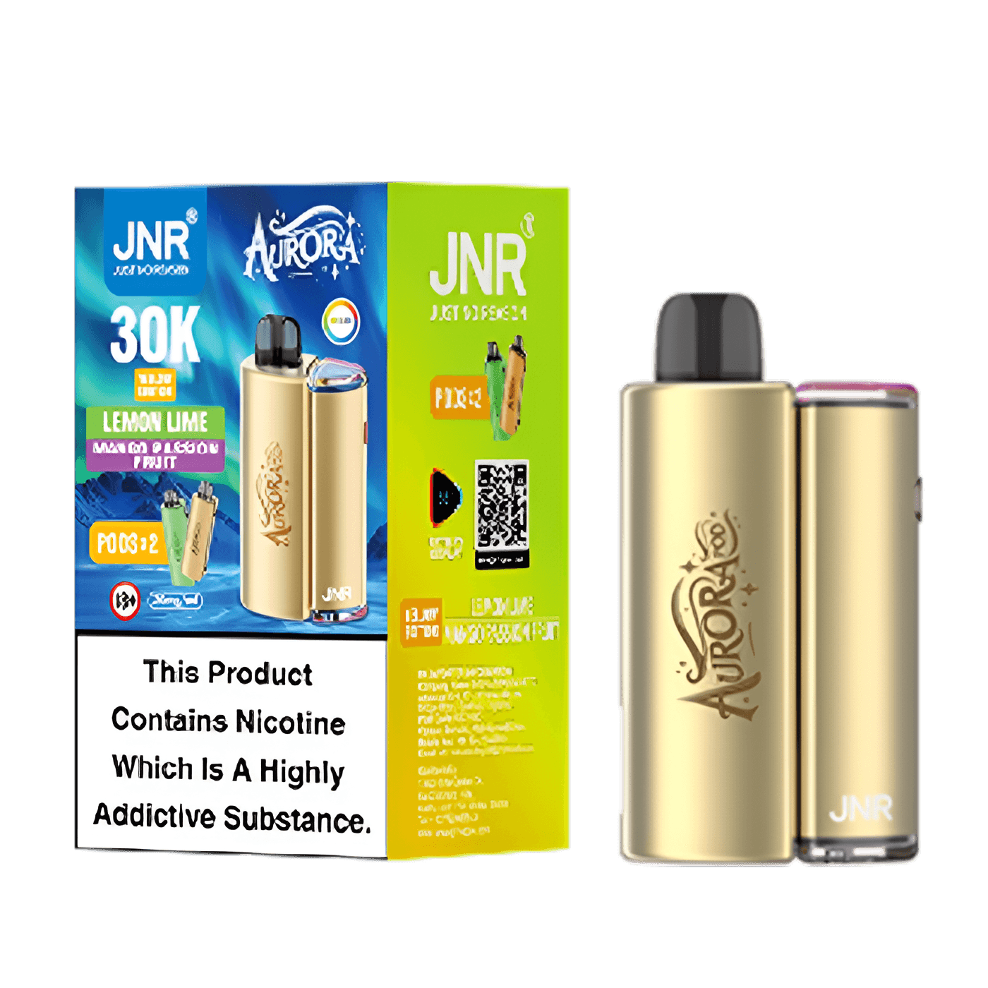 JNR Aurora 30K Pod Kit - Lemon Lime - Mango Passion Fruit (1)