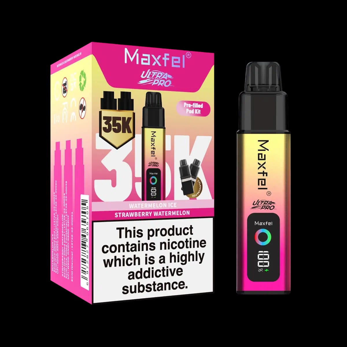 Maxfel Ultra Pro 35k Prefilled Pod Kit - Watermelon Ice-Strawberry Watermelon