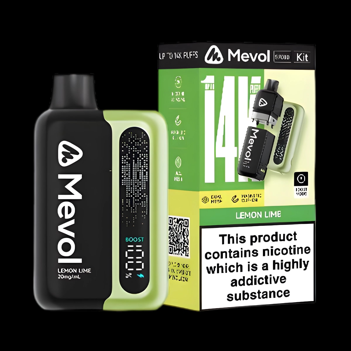 Mevol S7000 Prefilled Pod Kit - Up to 14K Puffs - Lemon Lime - Disposable Vapes