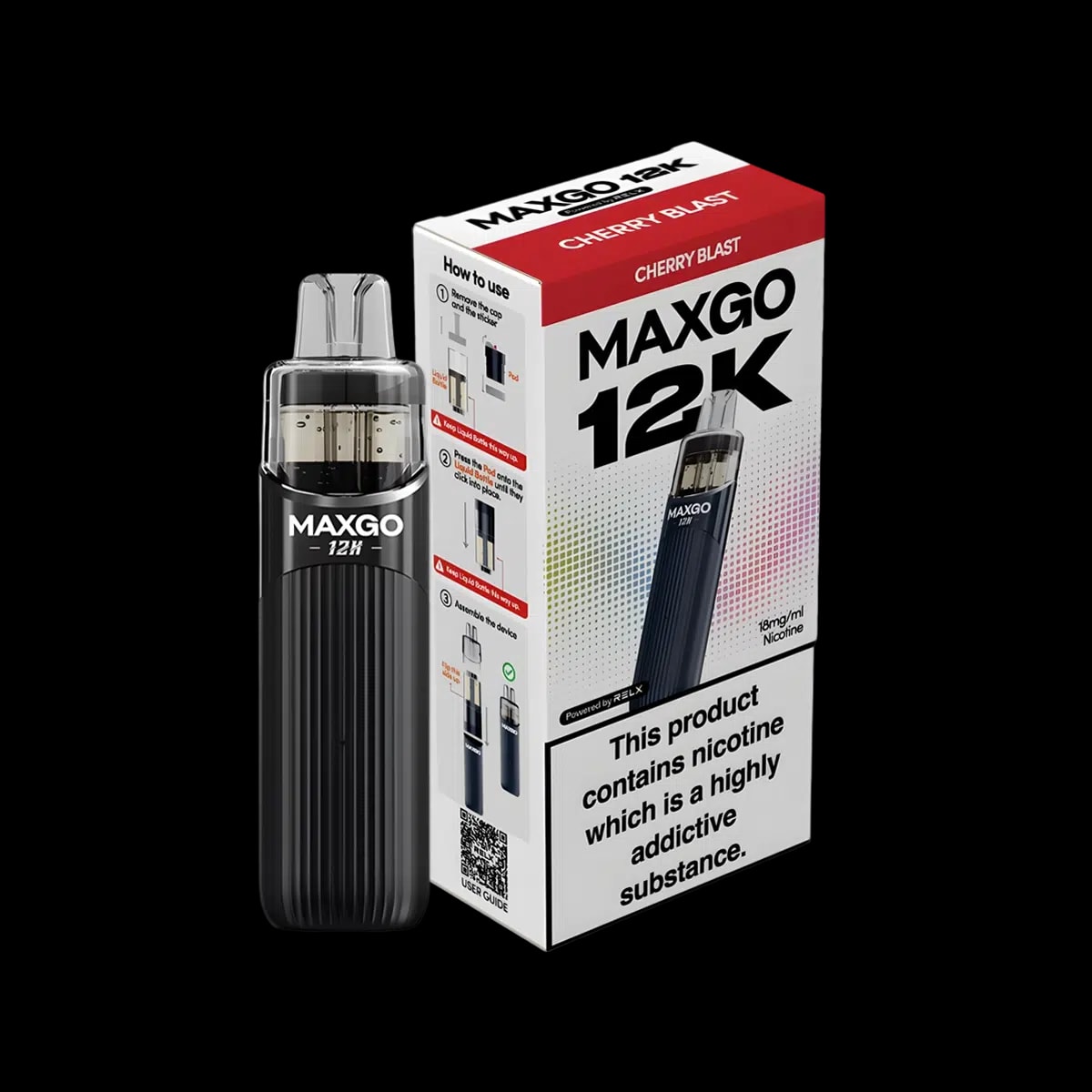 Relx Maxgo 12K Prefilled Pod Kit-Cherry Blast