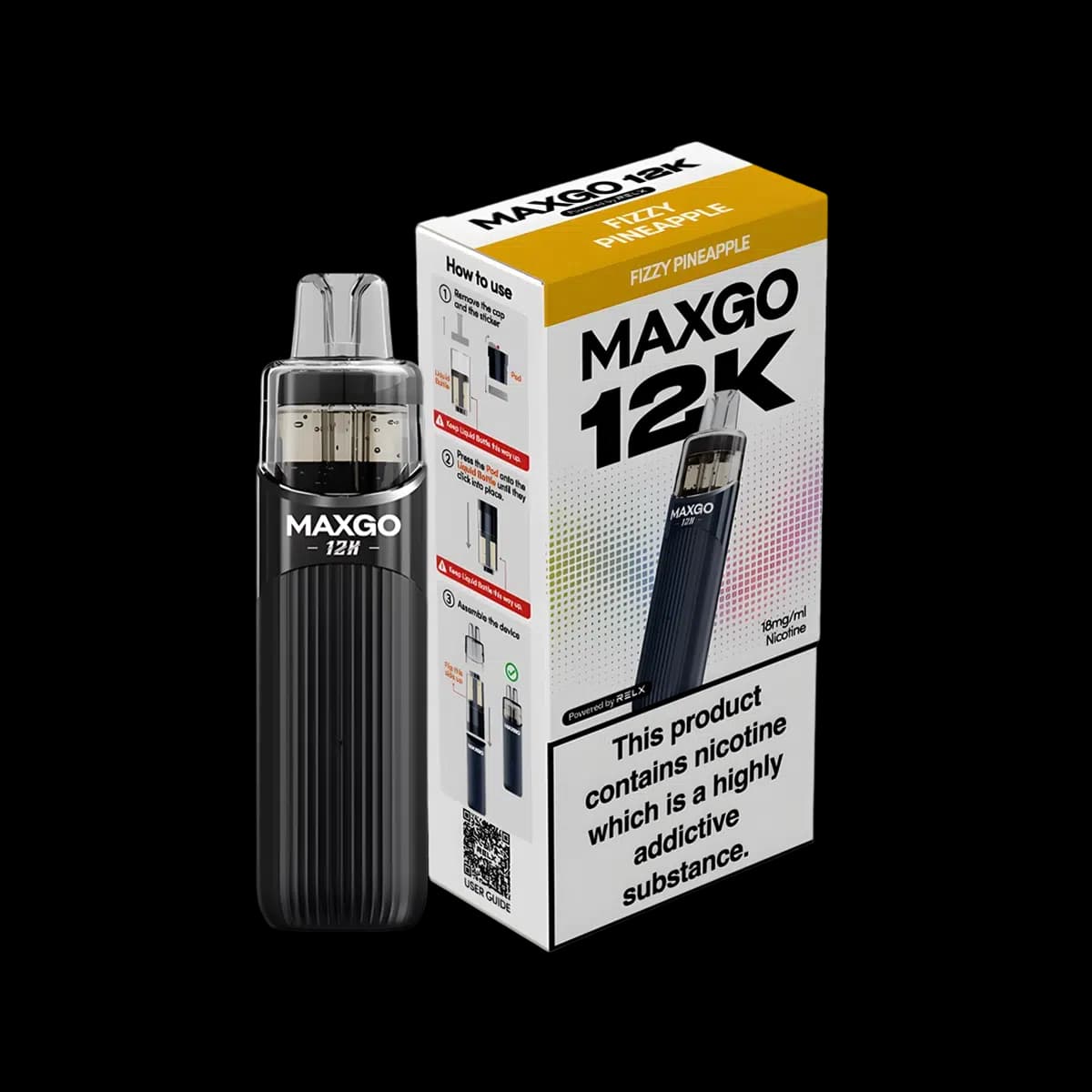 Relx Maxgo 12K Prefilled Pod Kit-Fizzy Pineapple