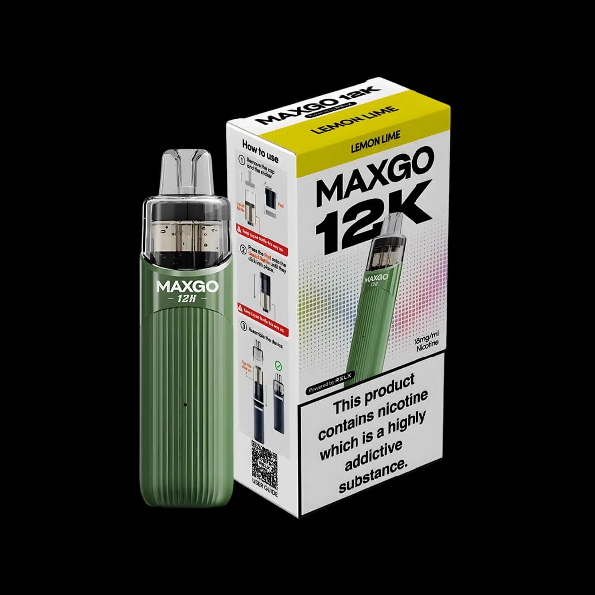 Relx Maxgo 12K Prefilled Pod Kit-Lemon Lime