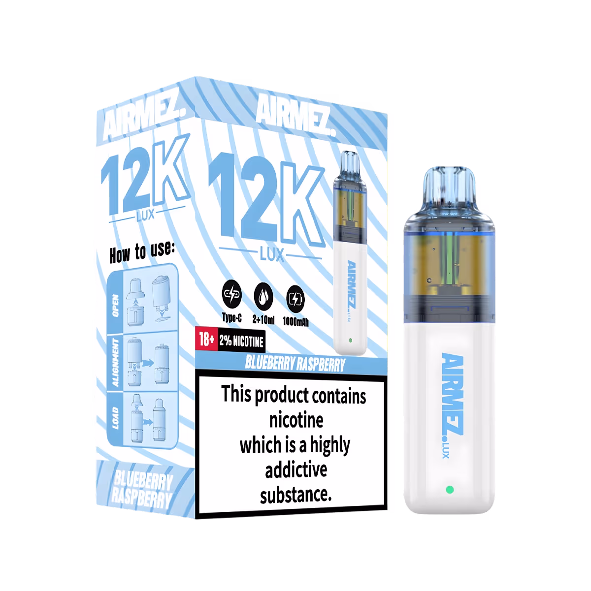 Airmez 12k Prefilled Vape Kit - Blueberry Raspberry
