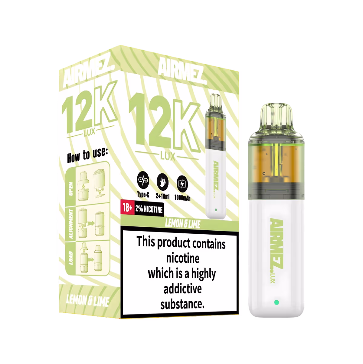 Airmez 12k Prefilled Vape Kit - Lemon Lime