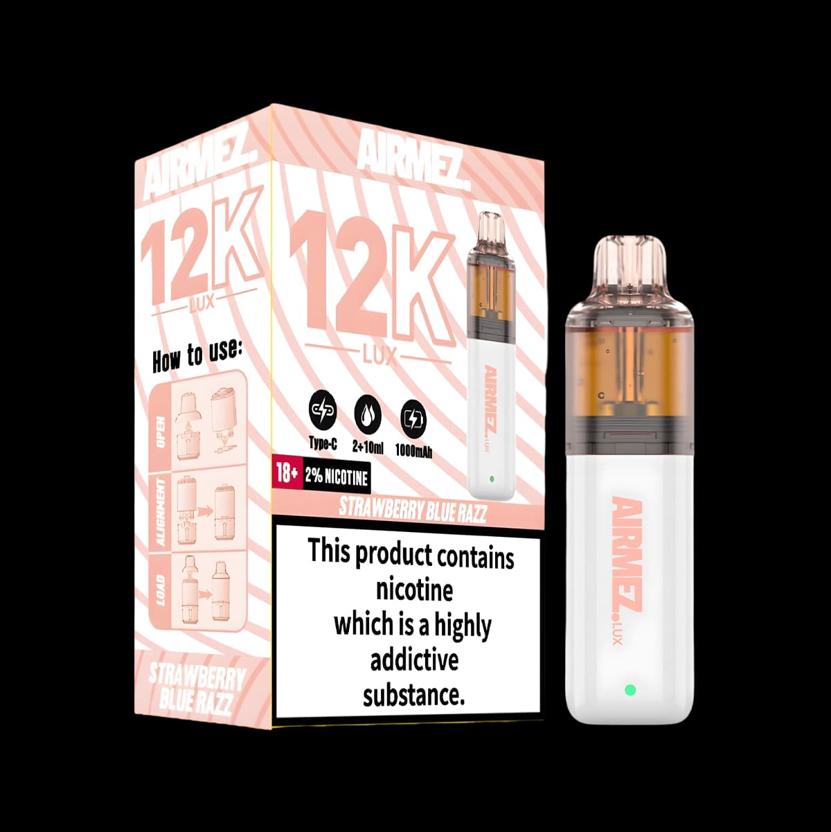 Airmez 12k Prefilled Vape Kit - Strawberry Blue Razz