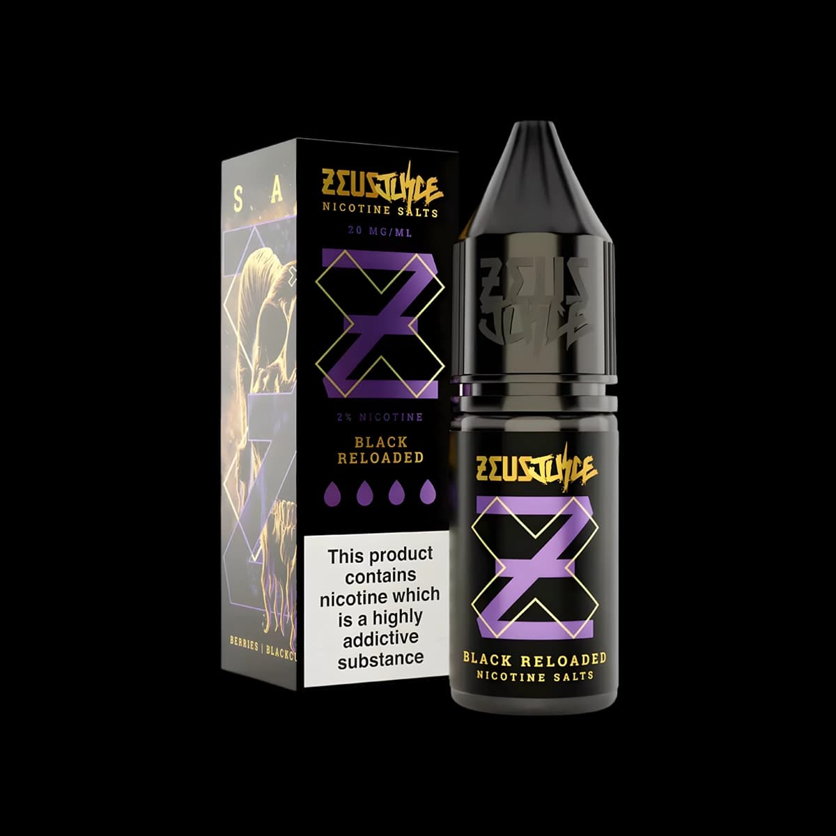 Black Reloaded Nic Salt E-Liquid by Zeus Juice - 10mg E-Liquid