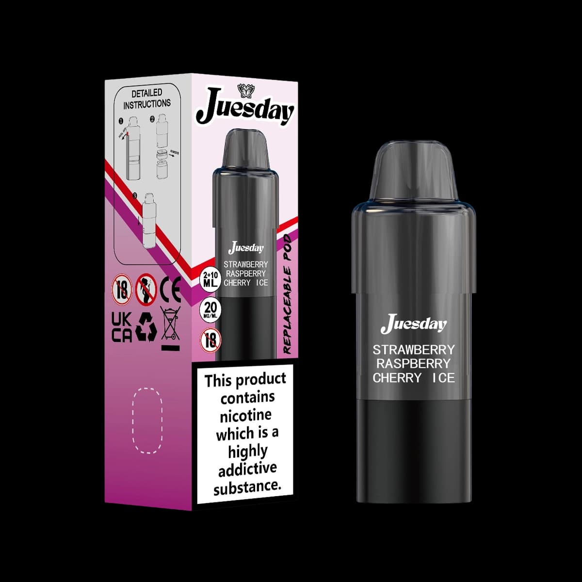 Juesday 15000 Prefilled Pods-Strawberry Raspberry Cherry Ice