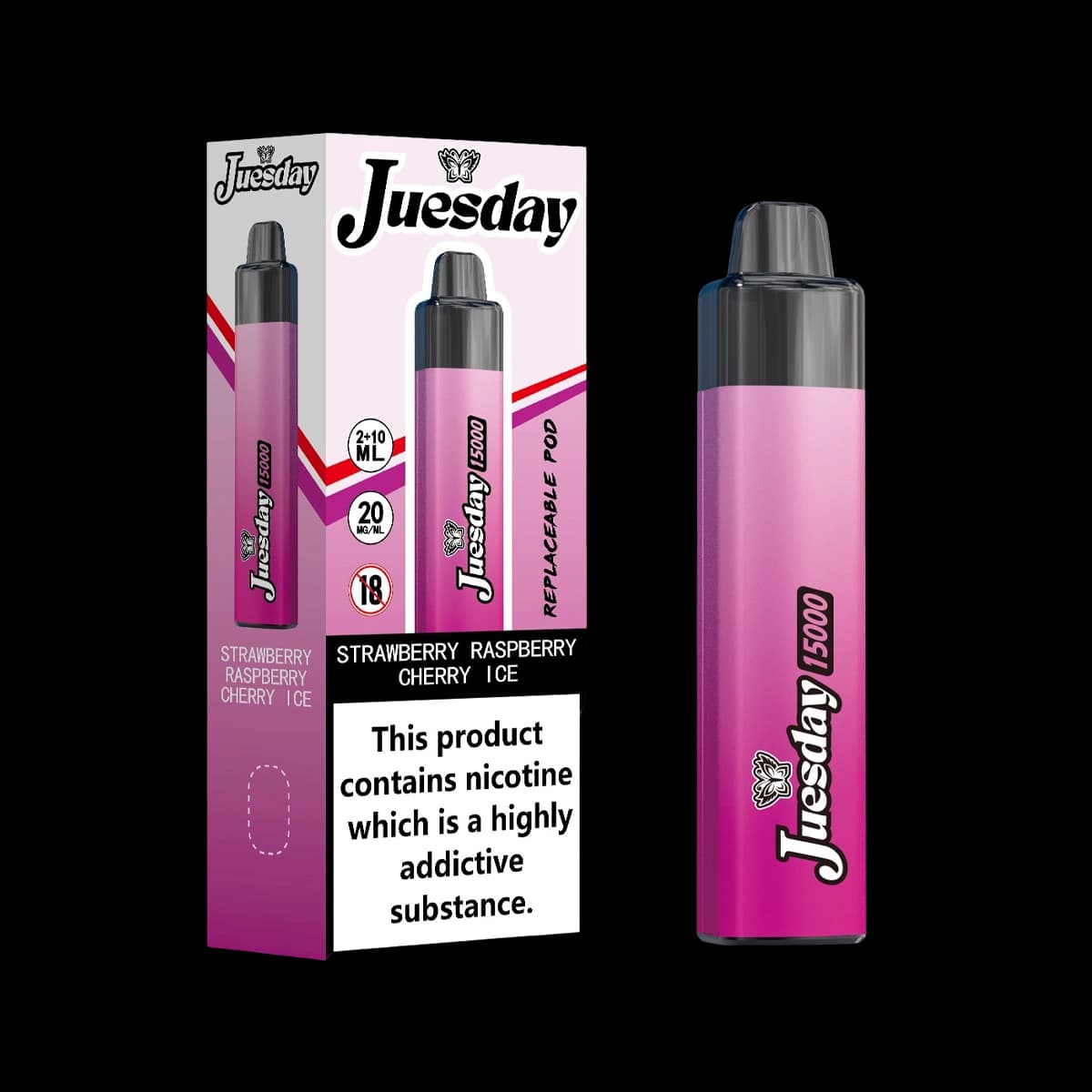 Juesday 15000 Puffs Prefilled Vape Kit- Strawberry Raspberry Cherry Ice