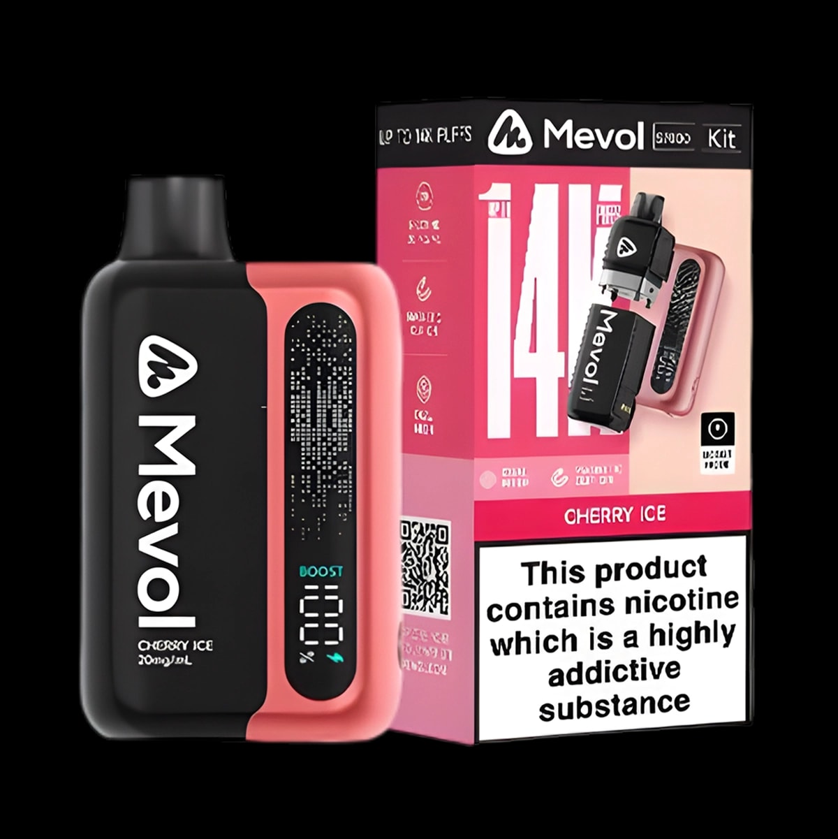 Mevol S7000 Prefilled Pod Kit - Up to 14K Puffs - Cherry Ice - Disposable Vapes