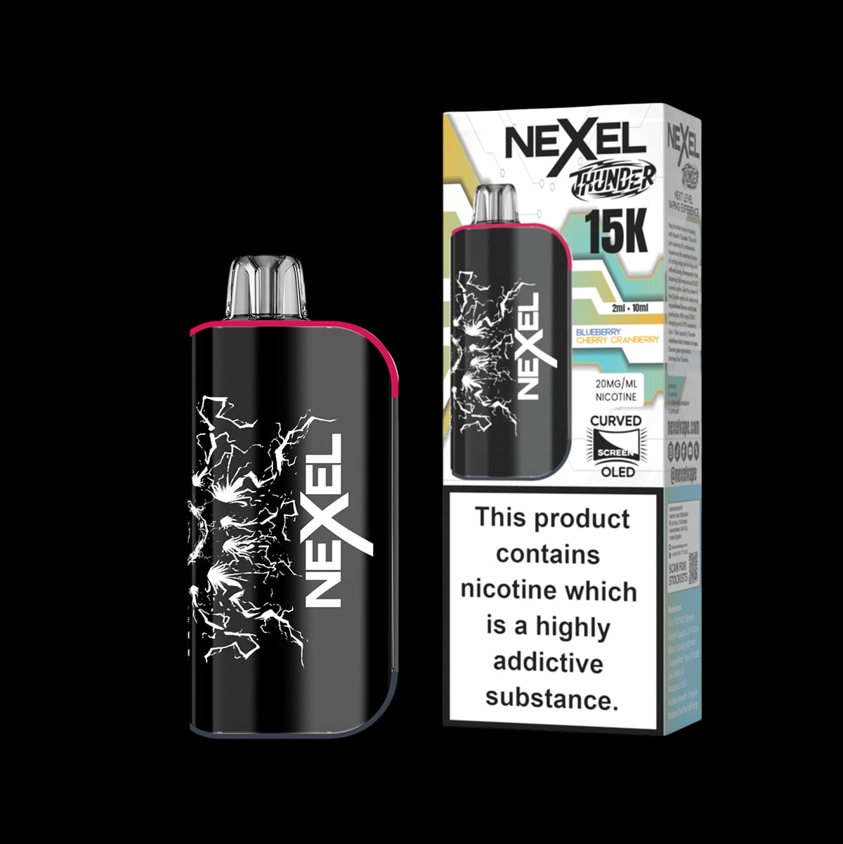 Nexel Thunder 15K Prefilled Pod Kit - Blueberry Cherry Cranberry - Disposable Vapes