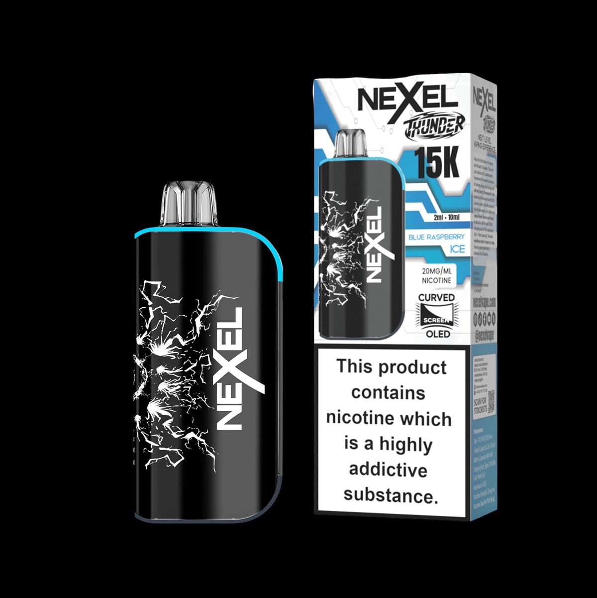 Nexel Thunder 15K Prefilled Pod Kit - Blue Raspberry Ice - Disposable Vapes