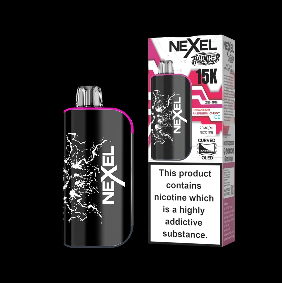 Nexel Thunder 15K Prefilled Pod Kit - Strawberry Raspberry Cherry Ice - Disposable Vapes