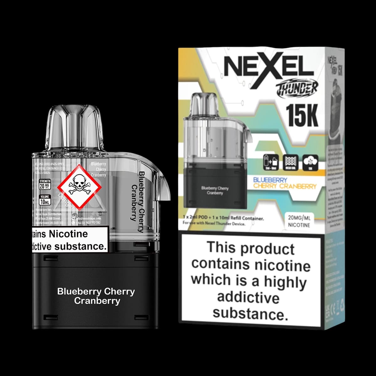 Nexel Thunder 15K Prefilled Pods - Blueberry Cherry Cranberry-2