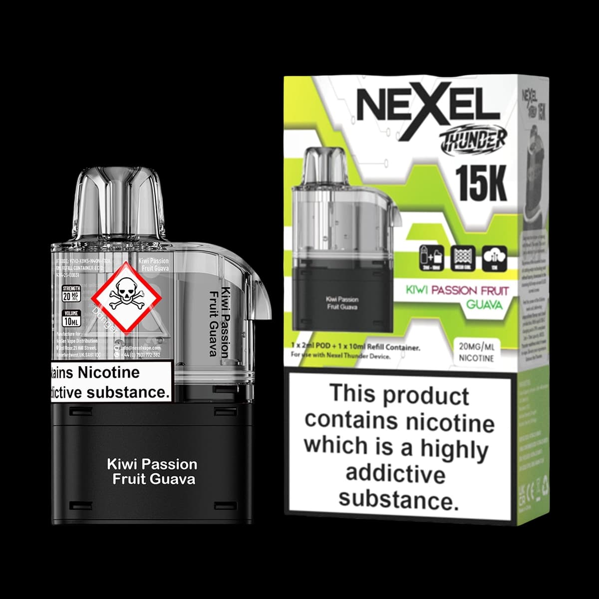 Nexel Thunder 15K Prefilled Pods - Kiwi Passionfruit Guava - 2