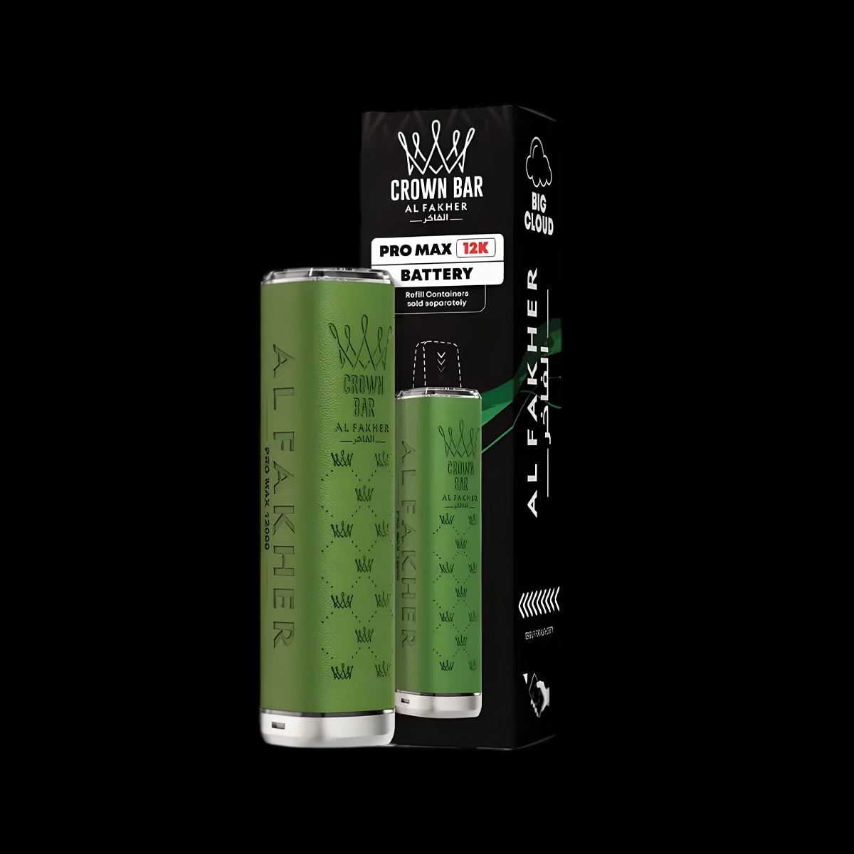 Al Fakher Crown Bar Pro Max 12K Battery Device - Green - Beginner Vape Kits