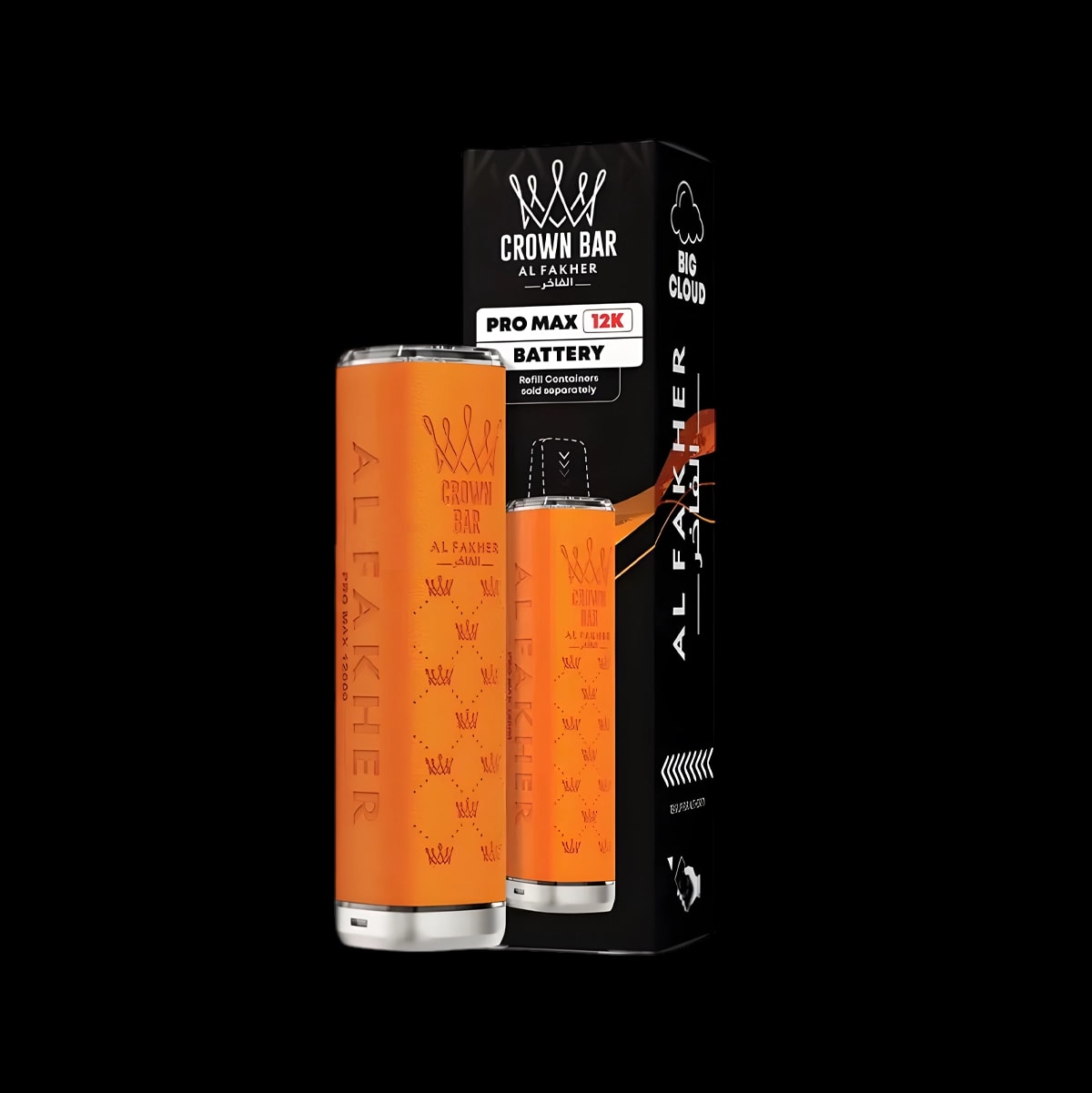 Al Fakher Crown Bar Pro Max 12K Battery Device - Orange - Beginner Vape Kits