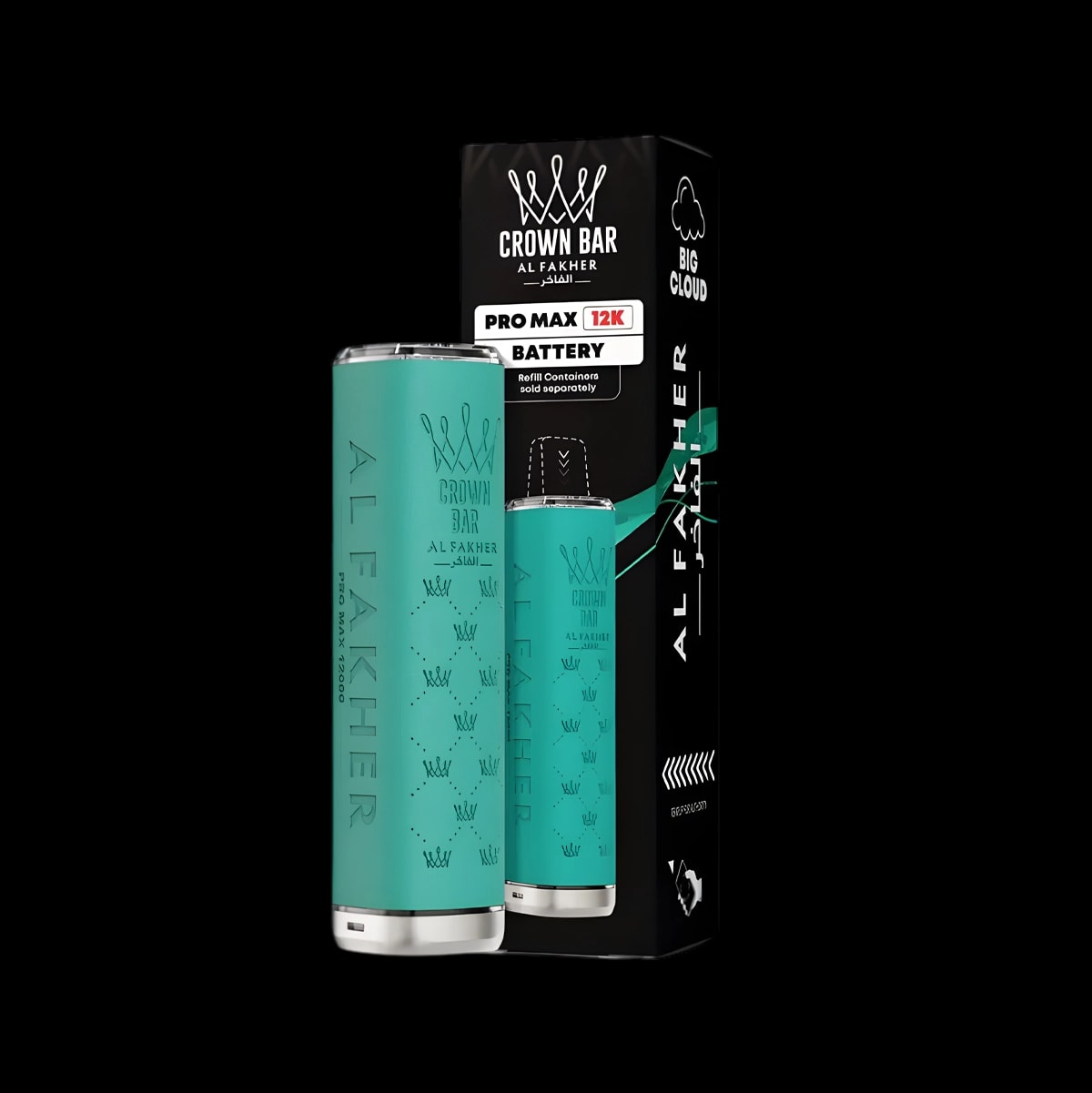 Al Fakher Crown Bar Pro Max 12K Battery Device - Teal - Beginner Vape Kits
