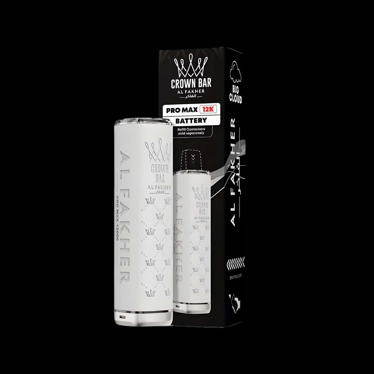 Al Fakher Crown Bar Pro Max 12K Battery Device - White - Beginner Vape Kits