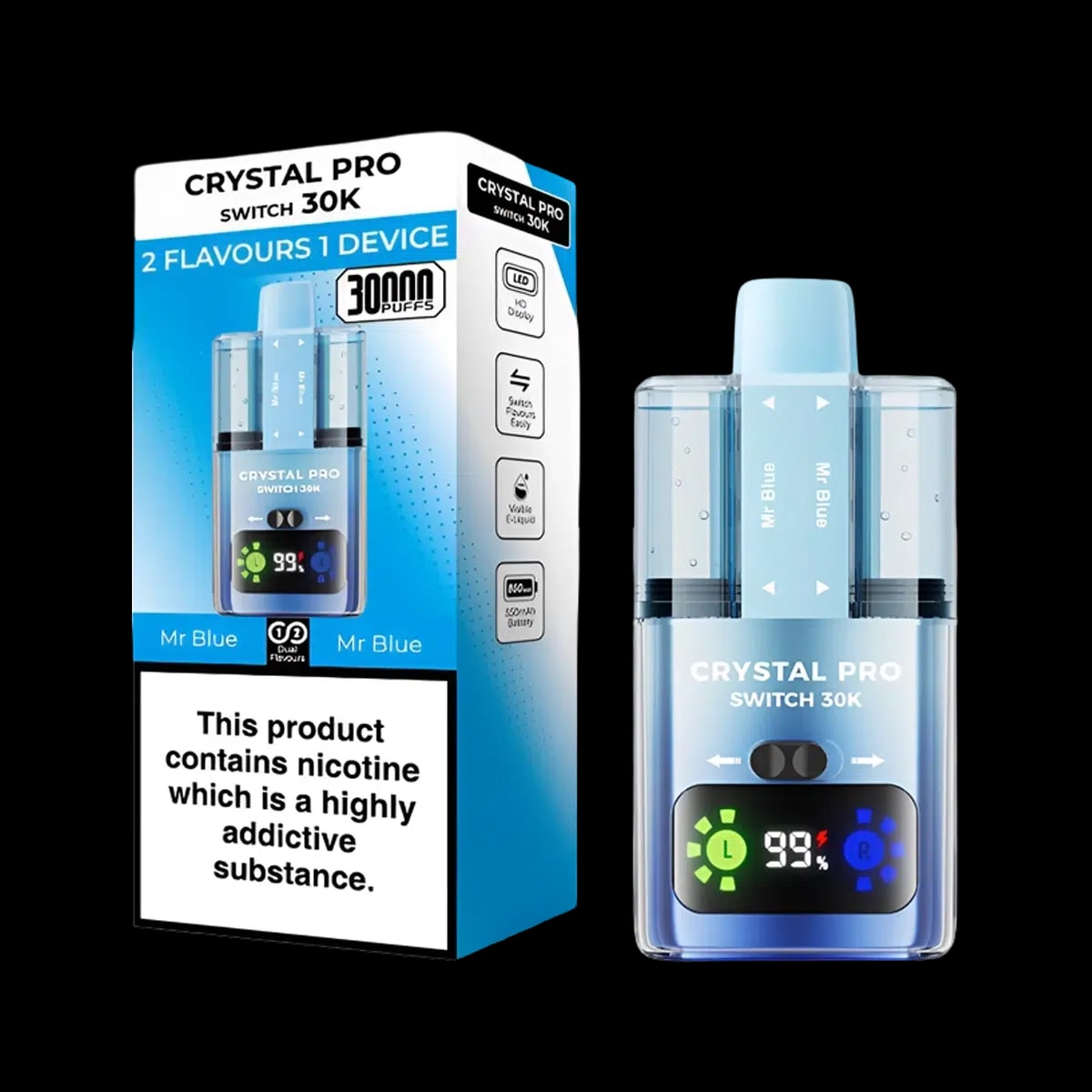Crystal Pro 30K Switch Prefilled Vape Kit - Mr Blue - Disposable Vapes